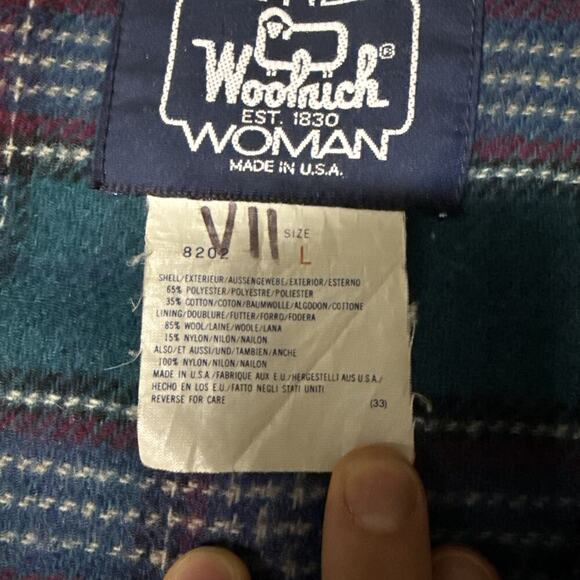 Ladies Woolrich Full Zip Hooded Coat Field Jacket Size Large 8202 Flannel Lined - Picture 6 of 12
